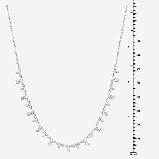 (G, Si1-Si2) Womens White Diamond 12 Inch Tennis Necklace