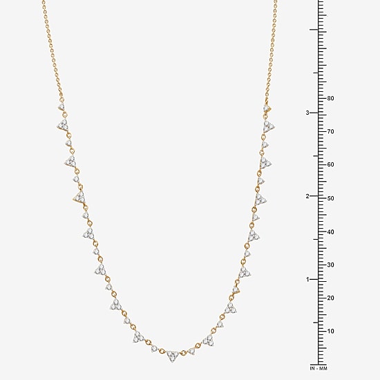 (G, Si1-Si2) Womens 2 CT. T.W. Lab Grown White Diamond 14K Gold Over Silver 18 Inch Pendant Necklace