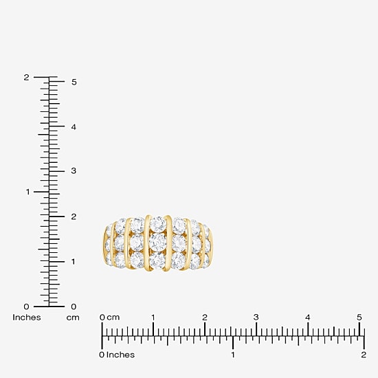 (F, Si2) Womens 3 3/8 Ct. T.W. Lab Grown White Diamond 14K Gold Over Silver Band