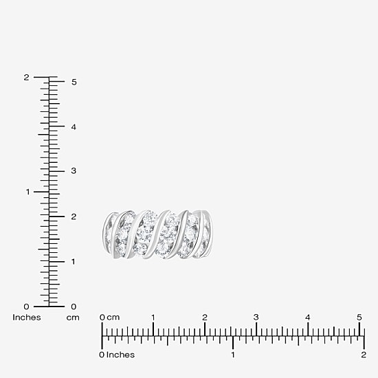 (F, Si2) Womens 3 1/10 Ct. T.W. Lab Grown White Diamond Sterling Silver Band