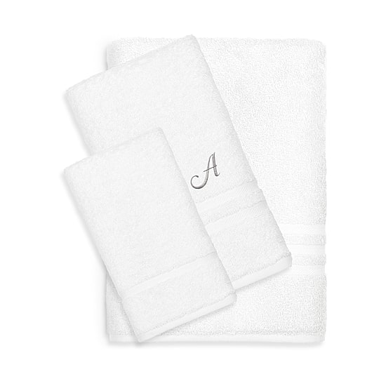Linum Home Textiles Denzi Monogram Towel Collection 3-pc. Bath Towel Set