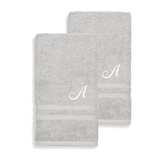 Linum Home Textiles Denzi Monogram Towel Collection 2-pc. Hand Towel