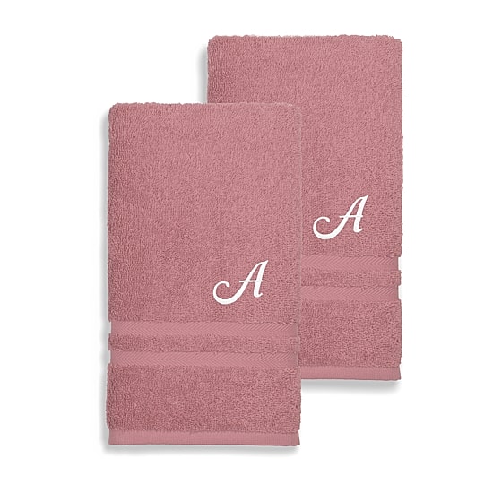 Linum Home Textiles Denzi Monogram Towel Collection 2-pc. Hand Towel