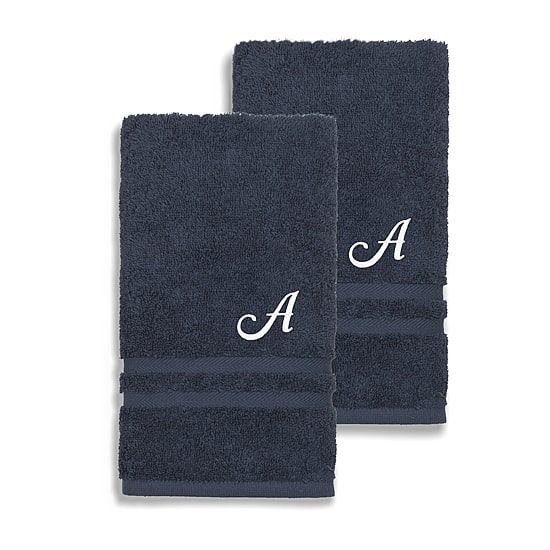 Linum Home Textiles Denzi Monogram Towel Collection 2-pc. Hand Towel