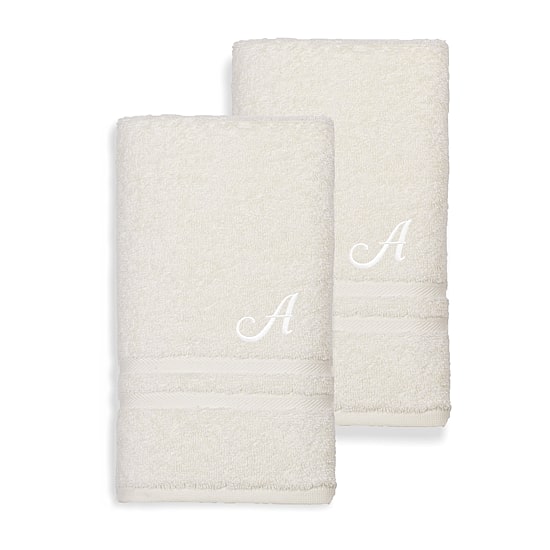 Linum Home Textiles Denzi Monogram Towel Collection 2-pc. Hand Towel
