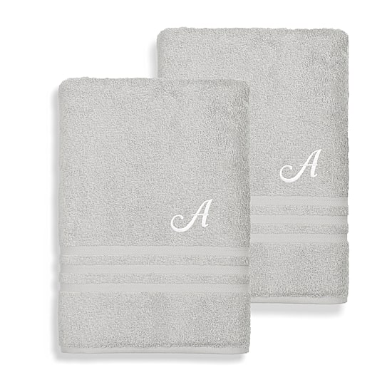 Linum Home Textiles Denzi Monogram Towel Collection 2-pc. Bath Towel