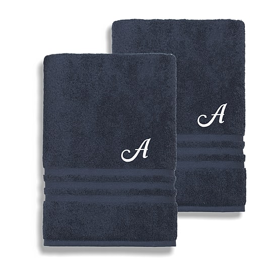 Linum Home Textiles Denzi Monogram Towel Collection 2-pc. Bath Sheet
