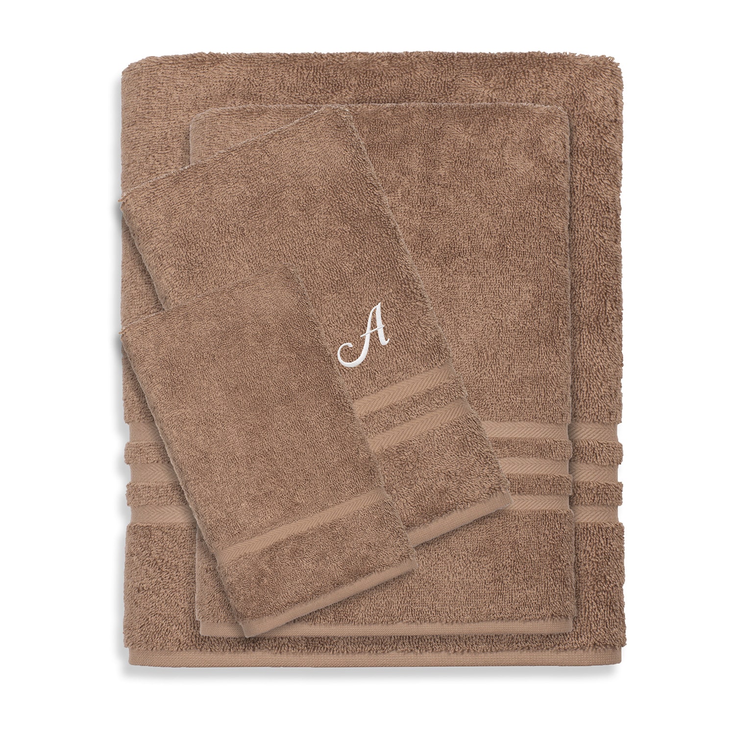 Linum Home Textiles Denzi Monogram Towel Collection 4-pc. Bath Set