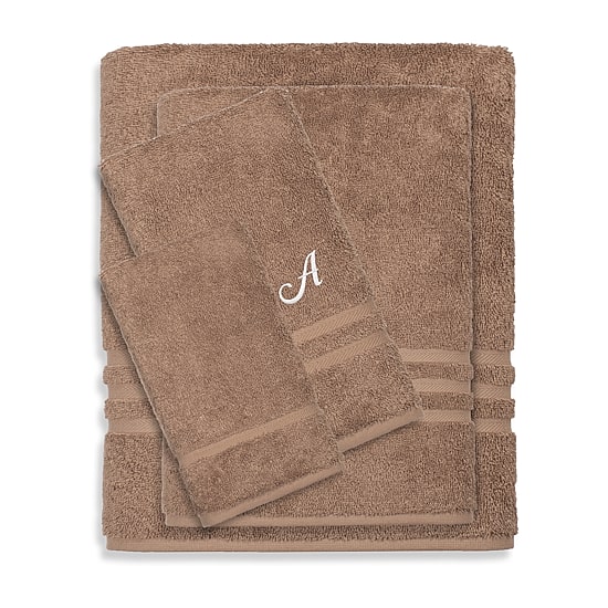 Linum Home Textiles Denzi Monogram Towel Collection 4-pc. Bath Towel Set