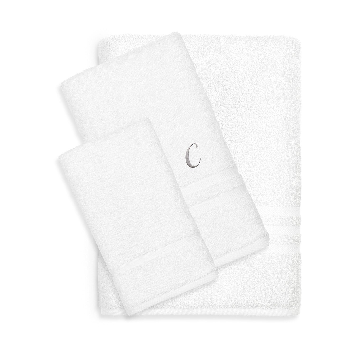 Linum Home Textiles Denzi Monogram Towel Collection 3-pc. Bath Set