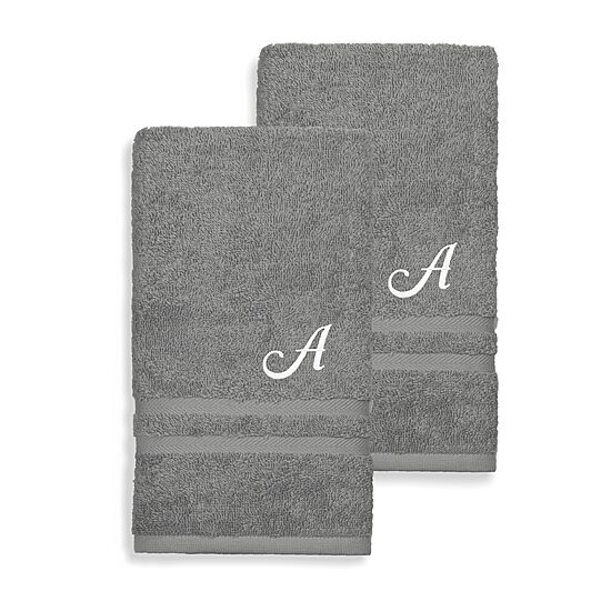 Linum Home Textiles Denzi Monogram Towel Collection 2-pc. Hand Towel
