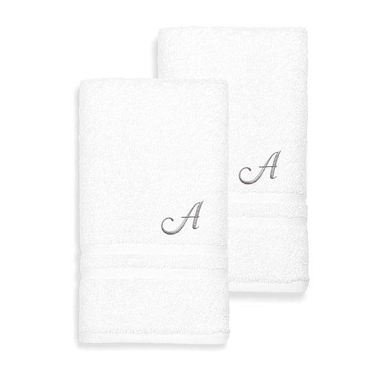 Linum Home Textiles Denzi Monogram Towel Collection 2-pc. Hand Towel