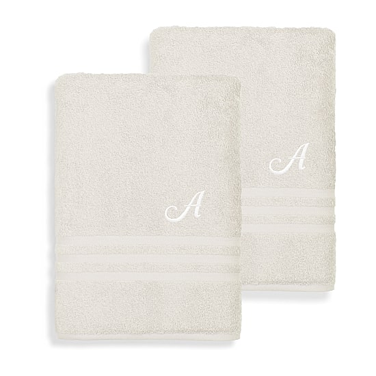 Linum Home Textiles Denzi Monogram Towel Collection 2-pc. Bath Towel