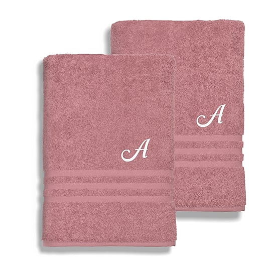Linum Home Textiles Denzi Monogram Towel Collection 2-pc. Bath Sheet
