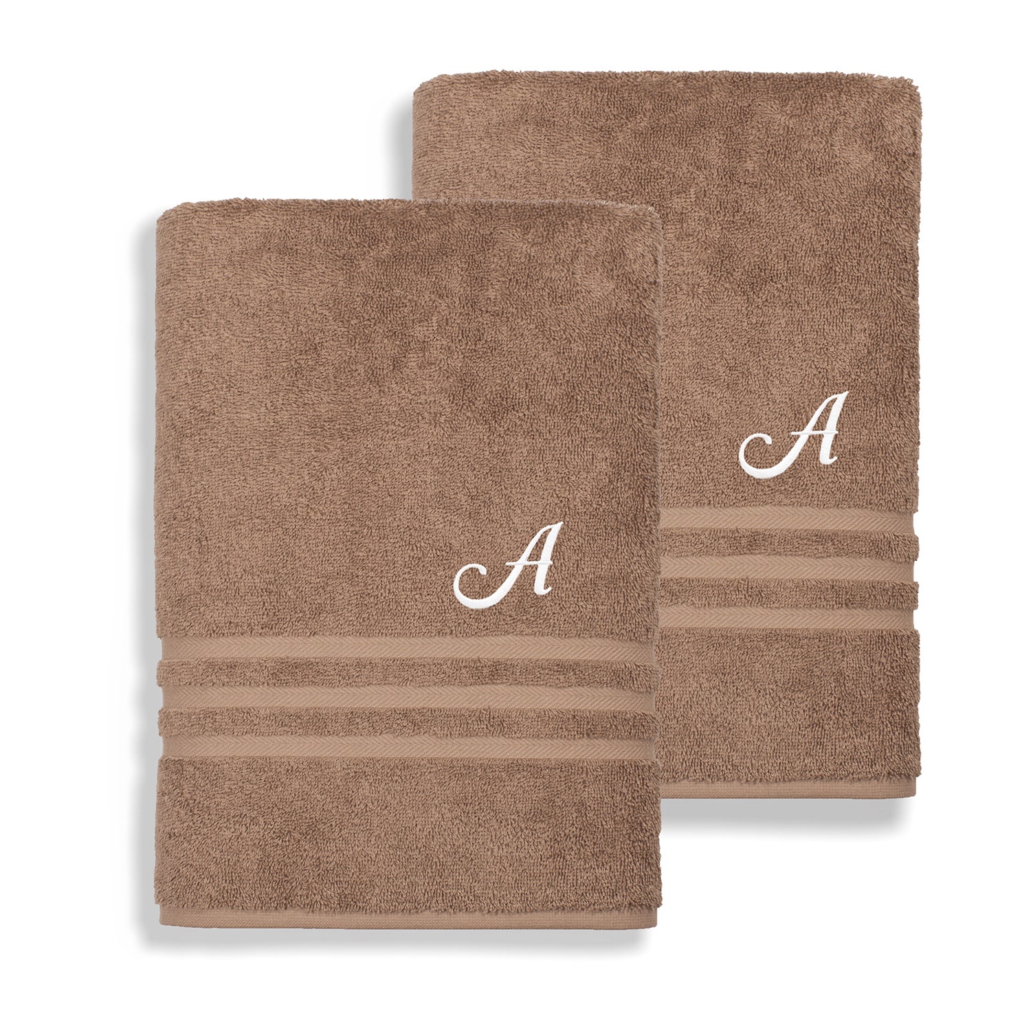 Linum Home Textiles Denzi Monogram Towel Collection 2-pc. Bath Sheet