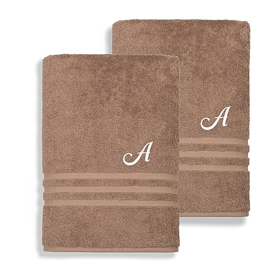 Linum Home Textiles Denzi Monogram Towel Collection 2-pc. Bath Sheet