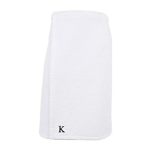 Linum Home 100% Turkish Cotton Terry Personalized Women's Bath Wrap - White - White K