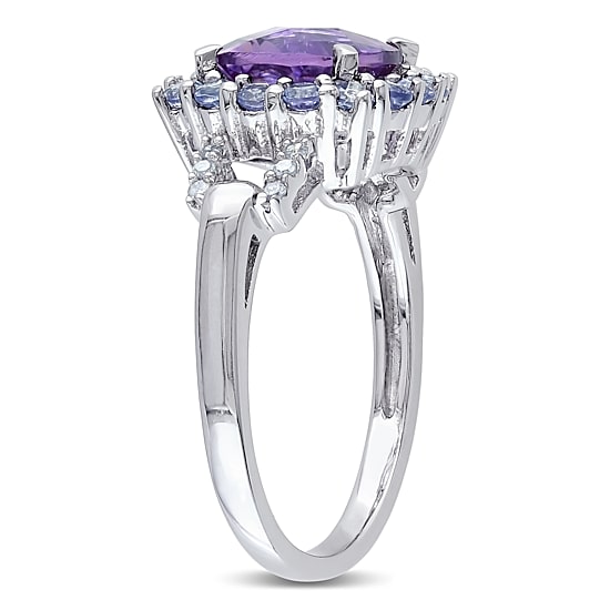 Genuine Amethyst & Tanzanite Ring