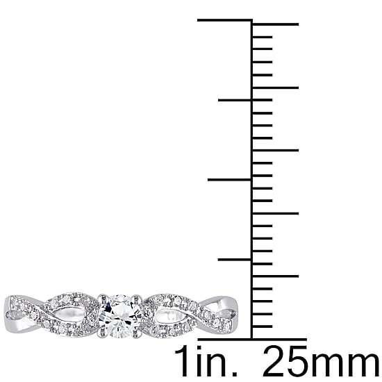 1/10 CT. T.W. Diamond & Lab-Created White Sapphire Engagement Ring