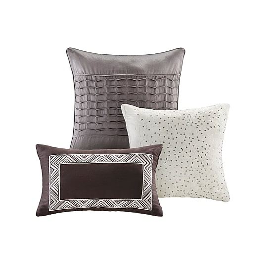 Madison Park Melody 6-Pc Reversible Jacquard Quilt Set With Throw Pillows