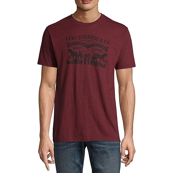 Levi's® Vellum Mens Crew Neck Short Sleeve Regular Fit Graphic T-Shirt