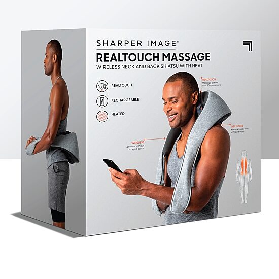 Sharper Image Realtouch Shiatsu Wireless Neck and Back with Heat Massager