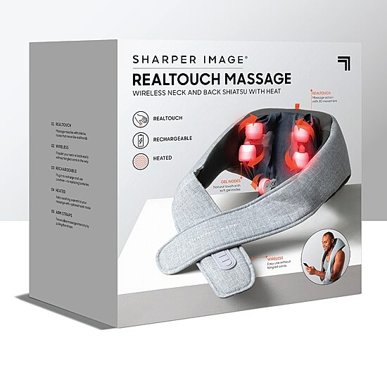 Sharper Image Realtouch Shiatsu Wireless Neck and Back with Heat Massager