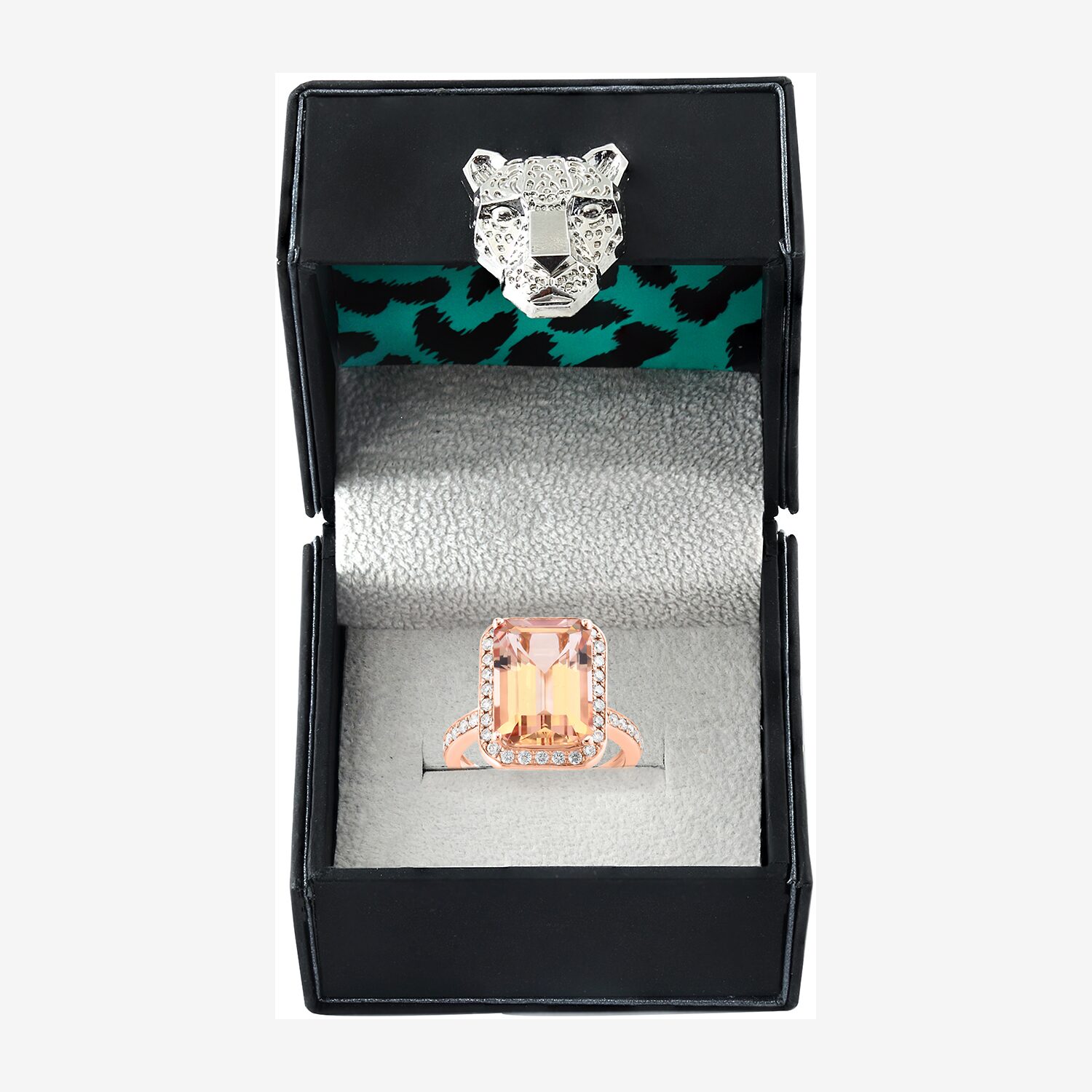 Effy Final Call  Womens 5/8 CT. T.W. Diamond & Genuine Pink Morganite 14K Rose Gold Cocktail Ring