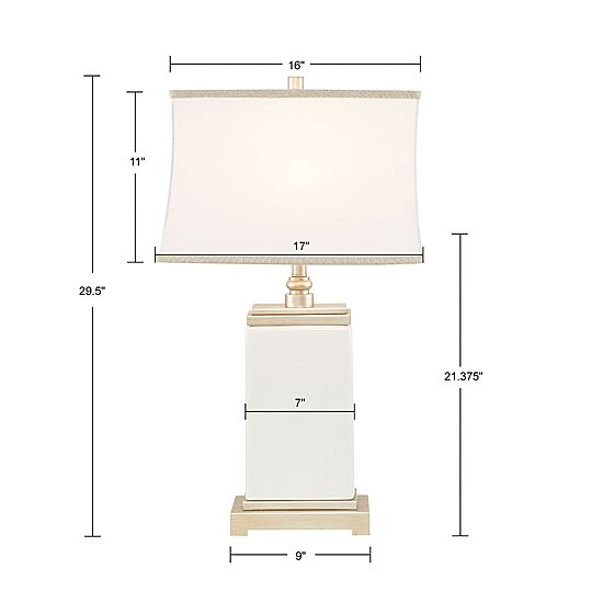 Hampton Hill Signature Colette Rectangular Ceramic Table Lamp