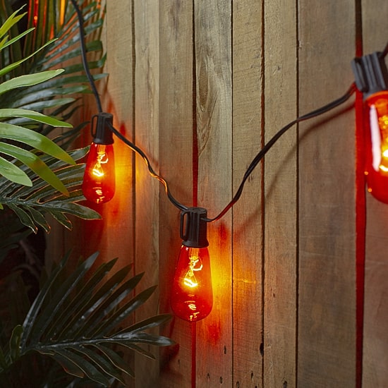 10ct Orange Edison E17 Halloween Light Set - 9ft Black Wire