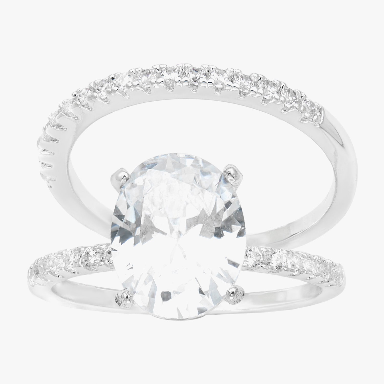 Sparkle Allure Womens Cubic Zirconia Pure Silver Over Brass Oval Bridal Set