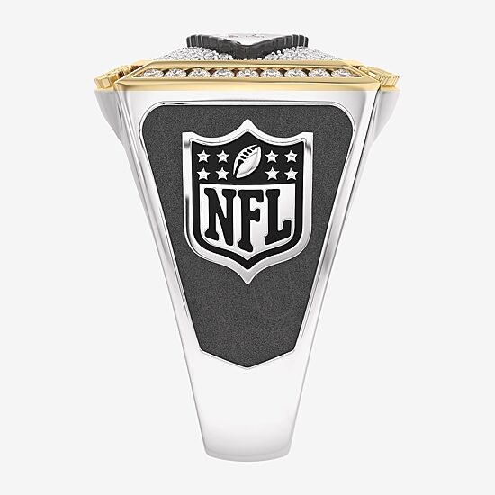 True Fans Fine Jewelry Kansas City Chiefs Mens 1/2 CT. Natural White Diamond 10K Two Tone Gold Arrow Fashion Ring