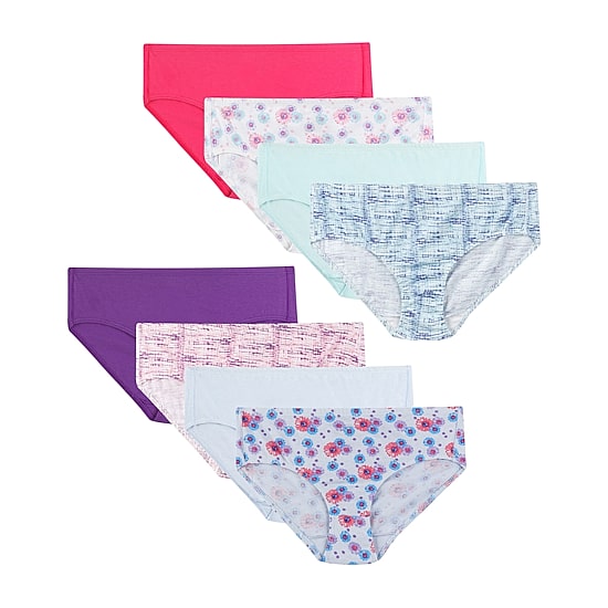 Hanes Ultimate Pure Comfort Organic Cotton Little & Big Kid Girls 8 Pack Brief Panty Guocb8