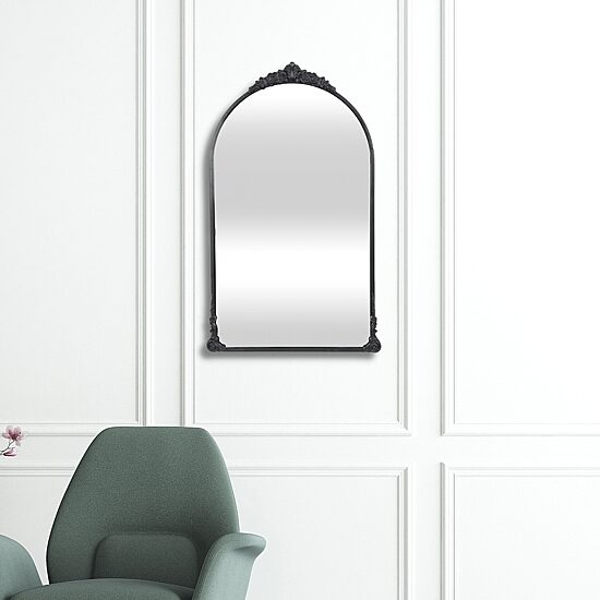 Cheungs Everlaine Modern Victorian Black Wall Mount Wall Mirror