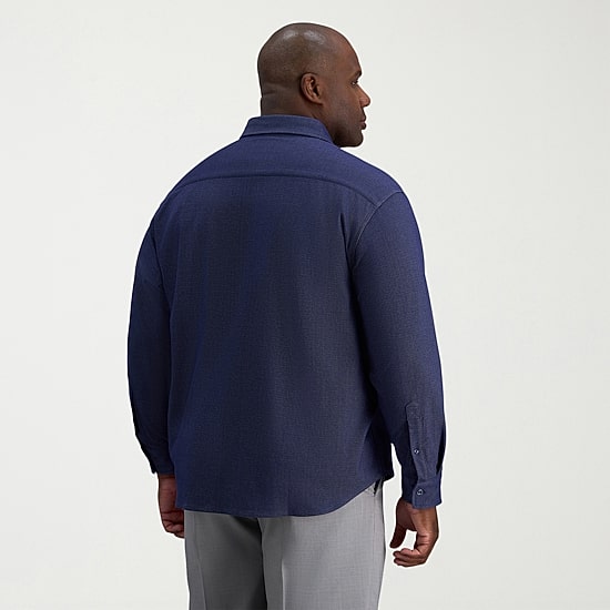 Haggar Mens Long Sleeve Regular Fit Big and Tall Button-Down Shirt