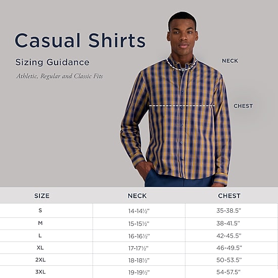 Haggar Mens Long Sleeve Regular Fit Big and Tall Button-Down Shirt