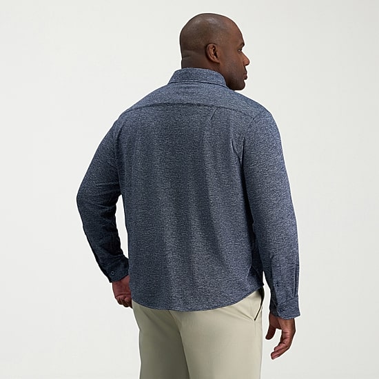Haggar Mens Long Sleeve Regular Fit Big and Tall Button-Down Shirt