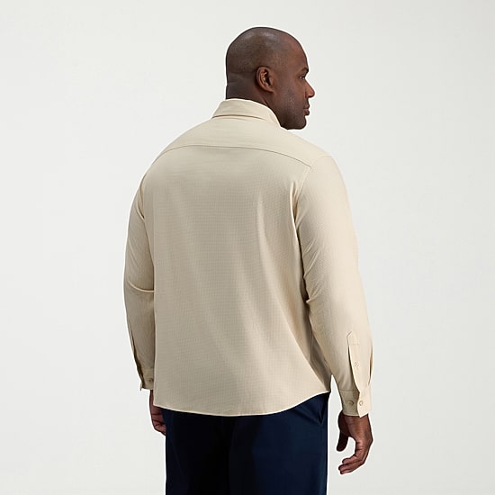 Haggar Mens Long Sleeve Regular Fit Big and Tall Button-Down Shirt
