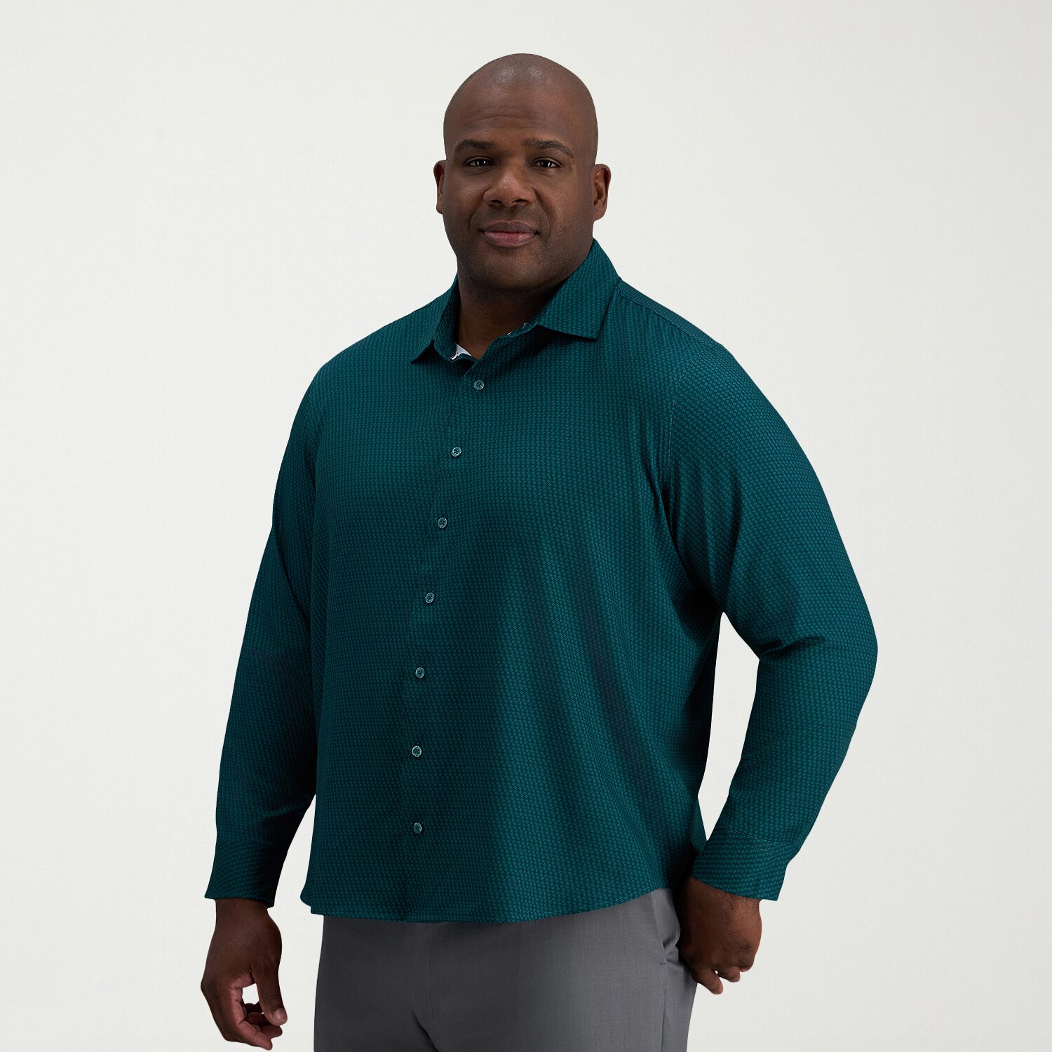 Haggar Mens Long Sleeve Regular Fit Big and Tall Button-Down Shirt