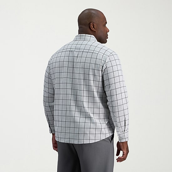 Haggar Mens Long Sleeve Regular Fit Big and Tall Button-Down Shirt