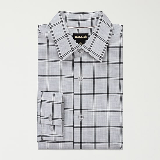 Haggar Mens Long Sleeve Regular Fit Big and Tall Button-Down Shirt