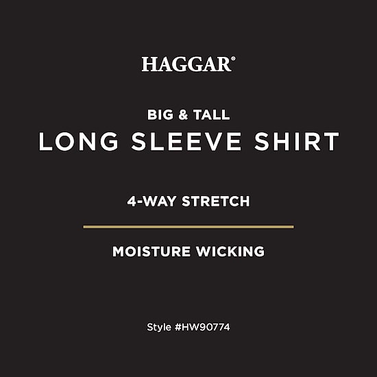 Haggar Mens Long Sleeve Regular Fit Big and Tall Button-Down Shirt