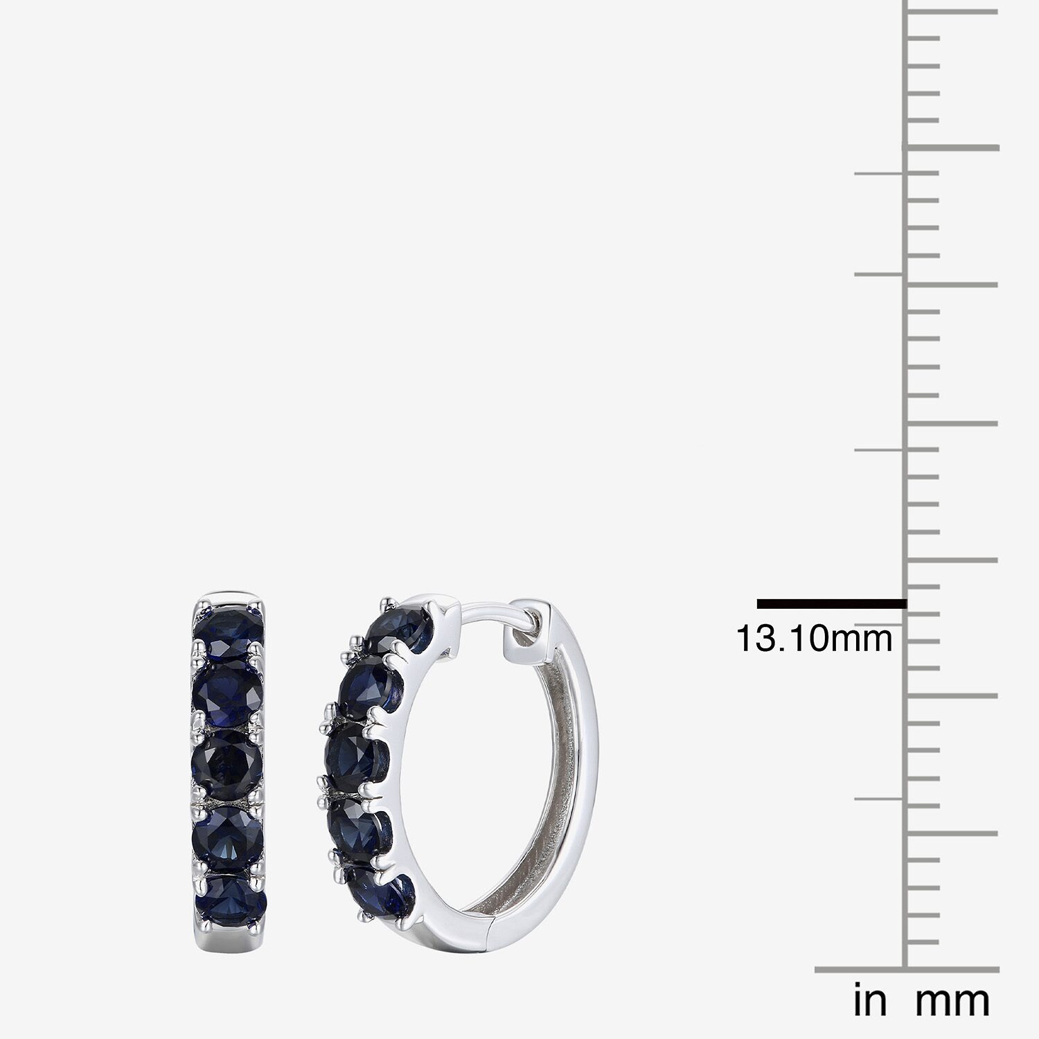 Womens Genuine Gemstone 10K Gold 13mm Hoop Earrings