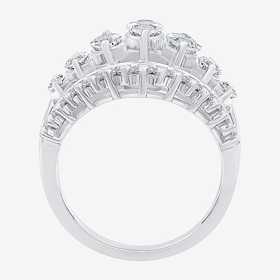 (G, Si1-Si2) Womens 2 1/2 CT. T.W. Lab Grown White Diamond 10K Gold Cocktail Ring