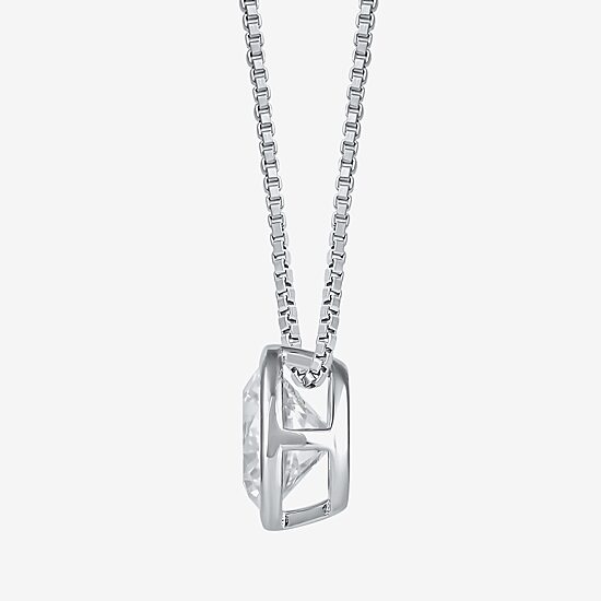 (F / Si2) Womens 2 CT. Lab Grown White Diamond 10K Gold Round 18 Inch Pendant Necklace