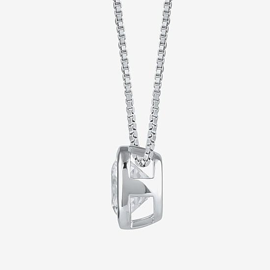 (F / Si2) Womens 2 CT. Lab Grown White Diamond 10K Gold Cushion 18 Inch Pendant Necklace