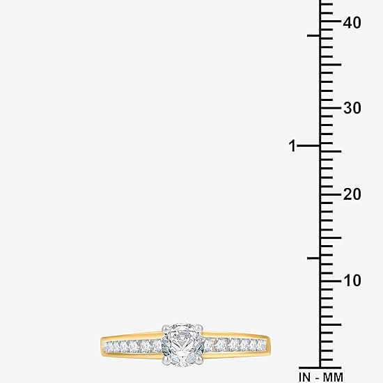 (H-I/I1) Womens 1 CT. T.W. Lab Grown White Diamond 14K Gold Over Silver Side Stone Bridal Set