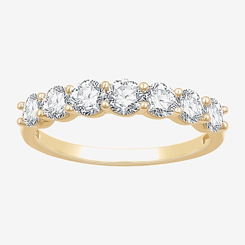 Modern Bride (g,si1-si2) Womens 2mm 1 Ct. T.w. Lab Grown White Diamond Sterling Silver Wedding Band In Yellow