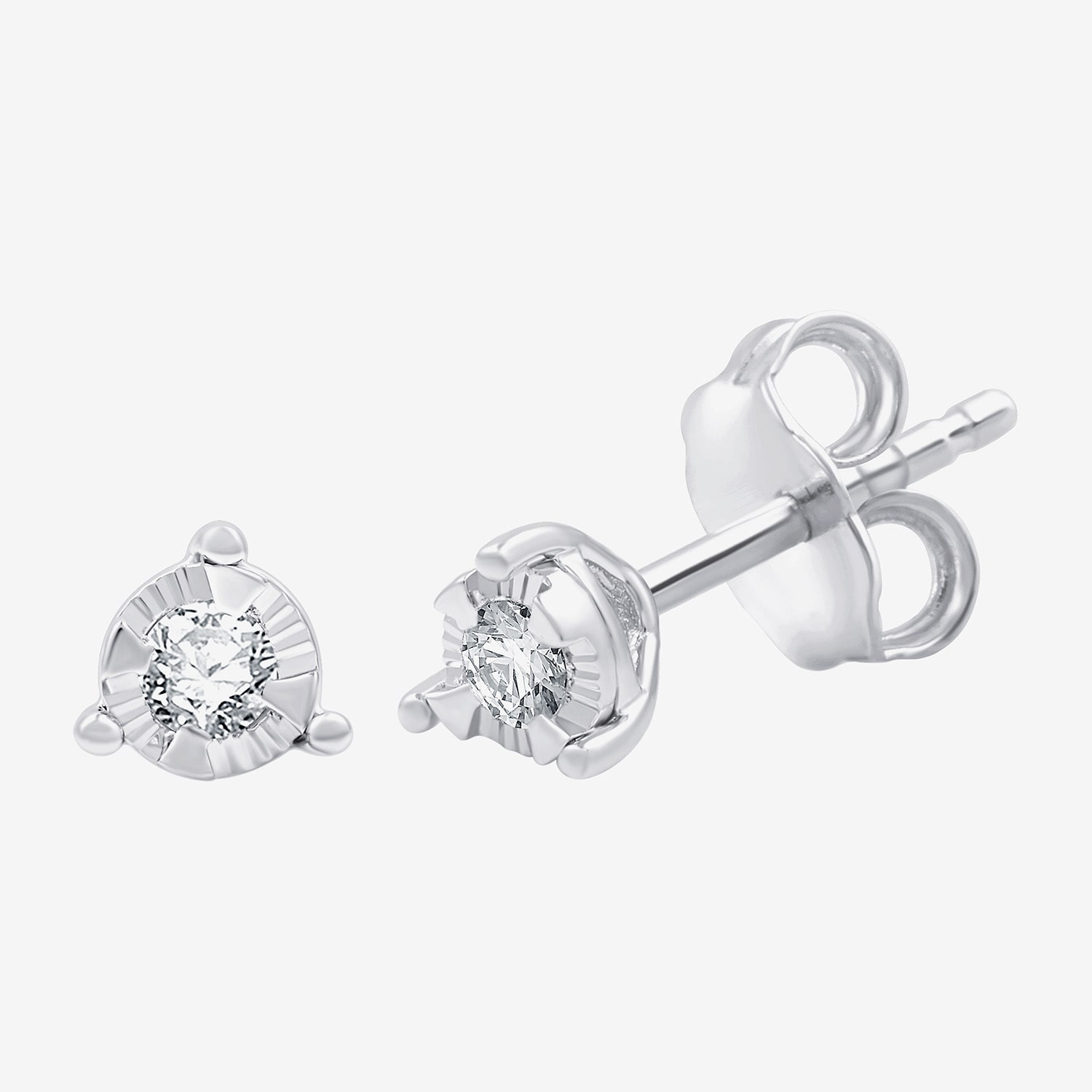 (G, Si1-Si2) Womens 1 CT. T.W. Lab Grown White Diamond 14K Gold Over Silver Sterling Silver 3 Pair Earring Set