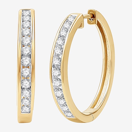 (G, Si1-Si2) Womens 1 CT. T.W. Lab Grown White Diamond 14K Gold Over Silver 2 Pair Earring Set